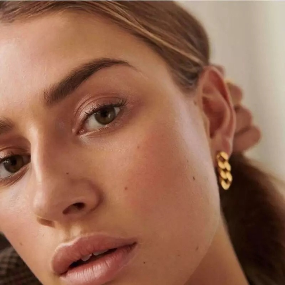 “Intentions” Chain Link Minimalist Boho Indie Streetwear Fashion Dainty Earrings - Picture 3 of 12